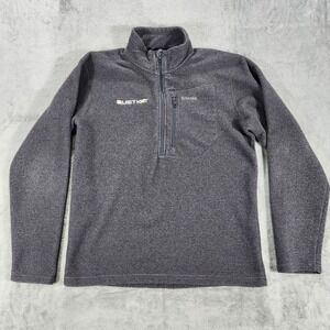 Simms Fleece Sweater Pullover Mens Medium Gray Quarter Zip